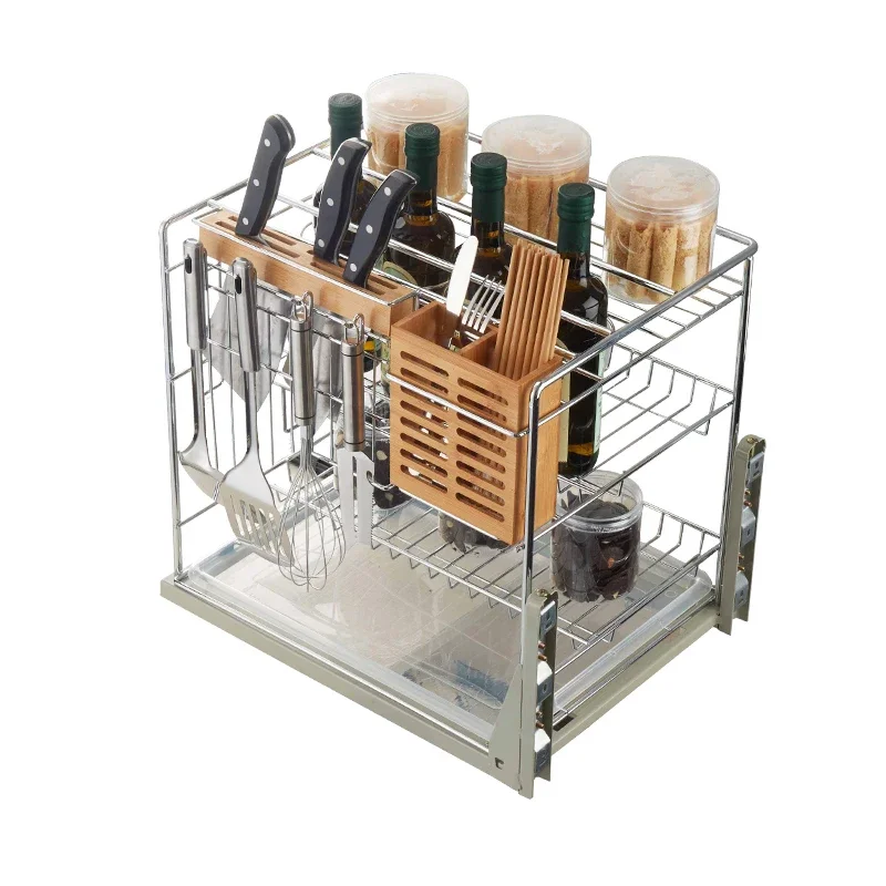 

Zuo Gang Multifunctional Stainless Steel Cabinet Pull-out Basket Kitchen Storage Pull-out Seasoning Basket