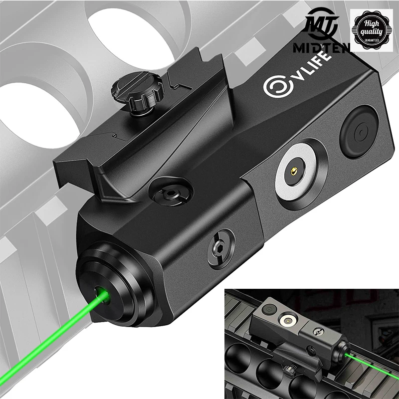 

MidTen Rifle Green or Red Laser Sight Picatinny Rail Tactical Sight with Magnetic Rechargeable Aircraft Grade Materials