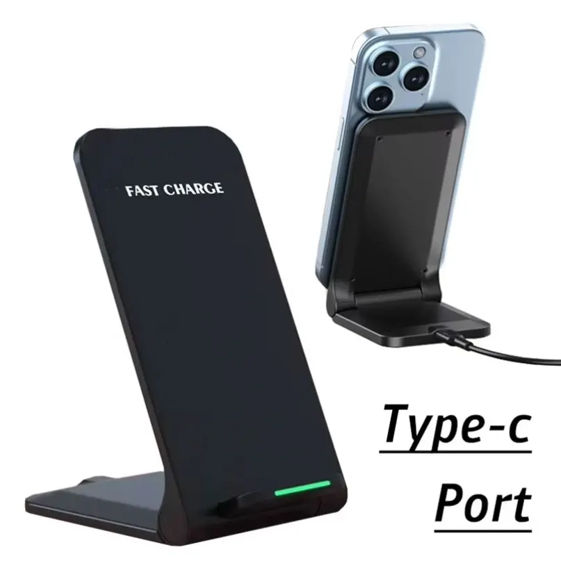 Kabelloses Ladegerät für iPhone 17 16 15 14 13 12 Pro Max, Telefonständer-Ladegerät für Samsung Note S24 S23 Ultra, faltbar, schnelles Laden