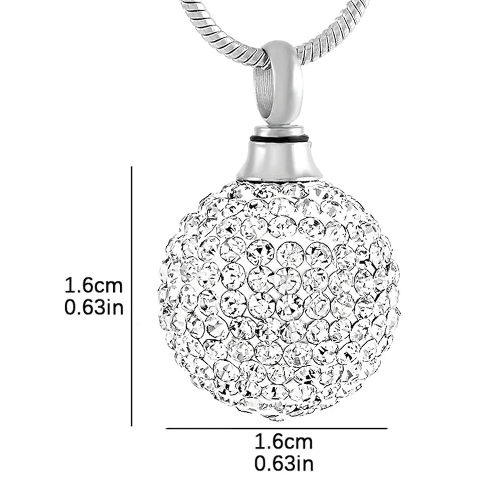 كريستال الكرة جرة قلادة للرماد الفولاذ المقاوم للصدأ كريستال تذكار مجوهرات الحرق التذكارية للرماد قلادة المنجد #2