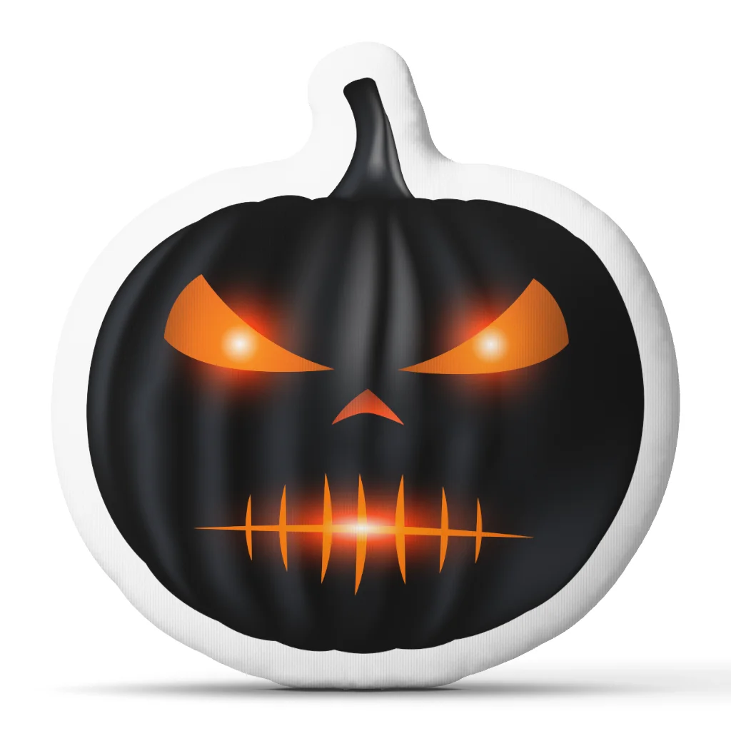 Scary Black Jack O Lantern Pumpkin Plush Pillow Halloween Throw Cushion Irregular Stuffed Sofa Decor Spooky Home Accent Gift