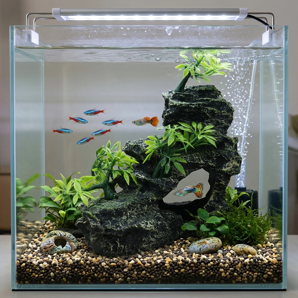 Aquarium Planted Seeds - Harz-Aquarium-Dekoration: Farbechte Felsenoptik für Aquascaping –
