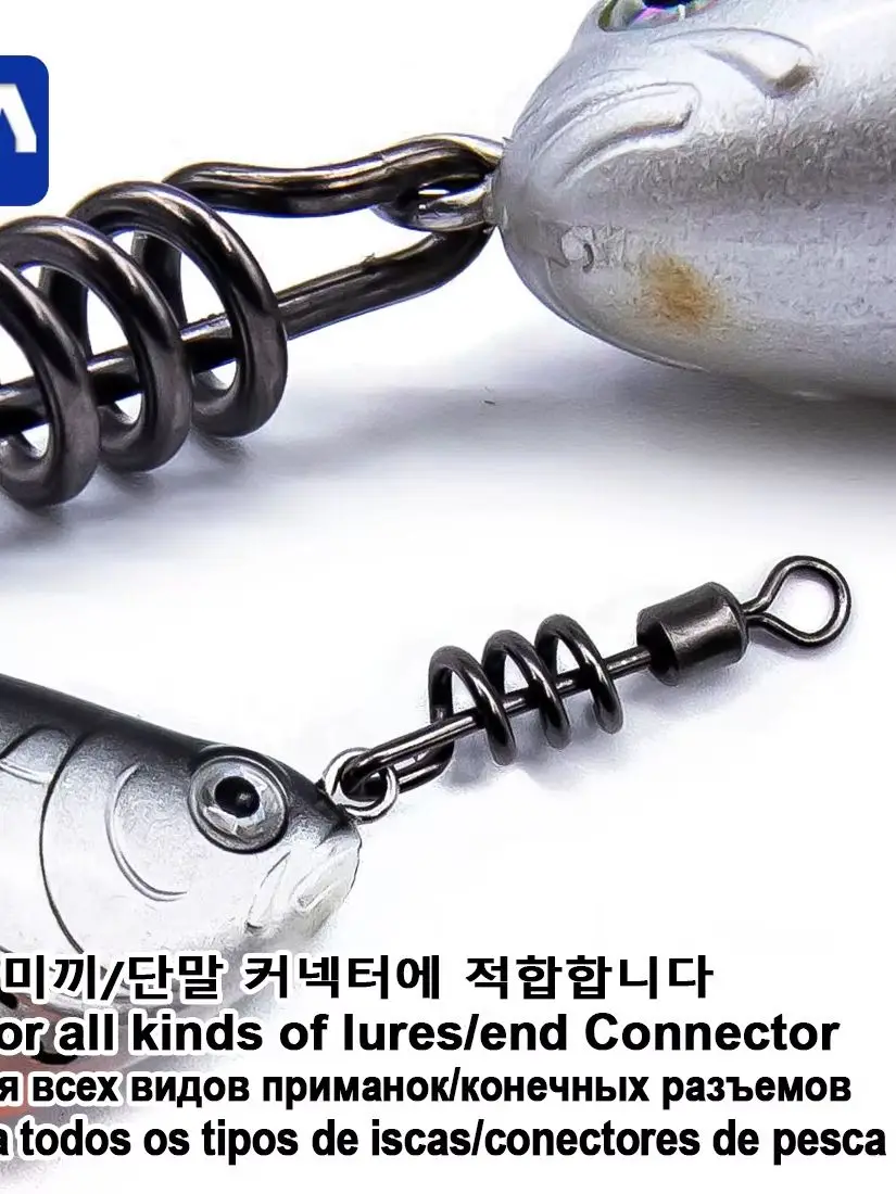 Connecteur de pêche pivotant à pression en acier inoxydable, haute résistance, pour eau salée et eau douce, 9KM, 25 pièces