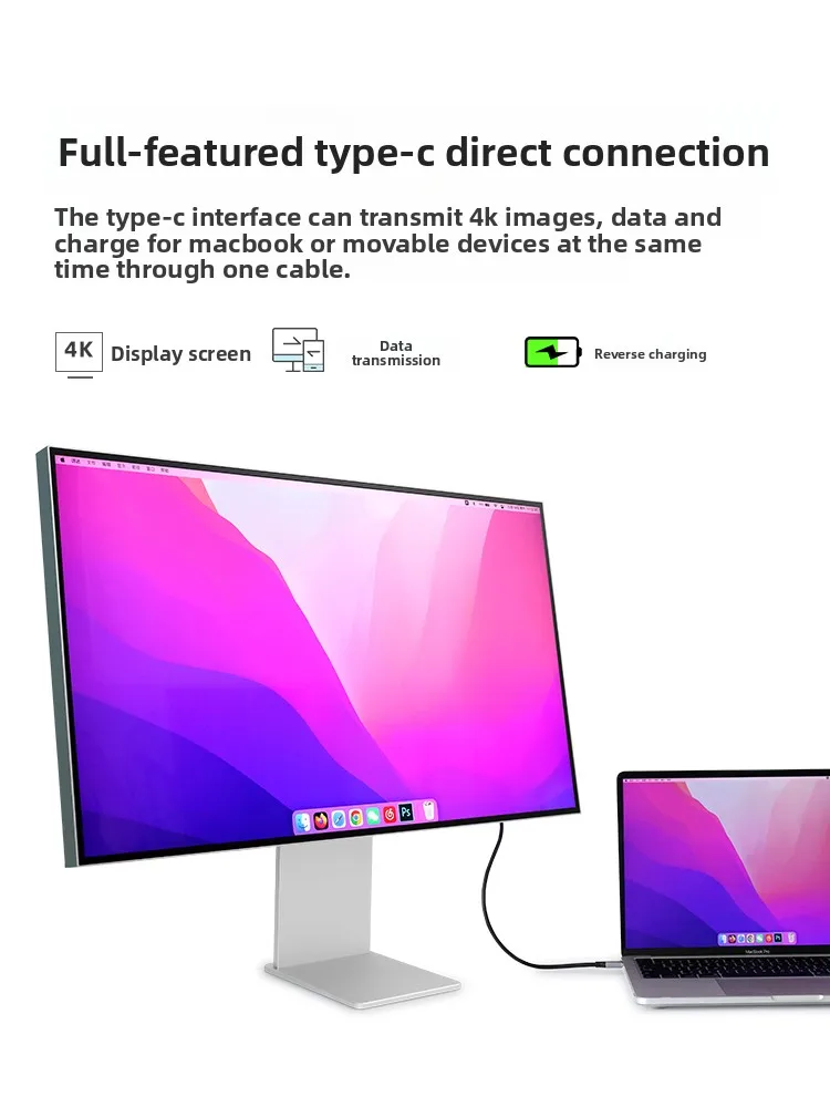 27 inch 4K144Hz monitor high definition IPS mirror design borderless mac computer external vertical screen Typec