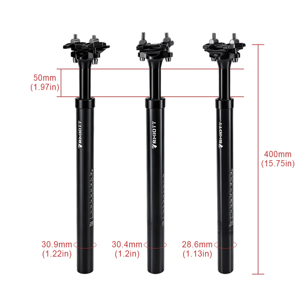 MTB Gefederte Sattelstütze 28,6/30,4/30,9mm Verstellbare Stoßdämpfende Fahrradsattelstütze für Mountainbikes – Detail 1