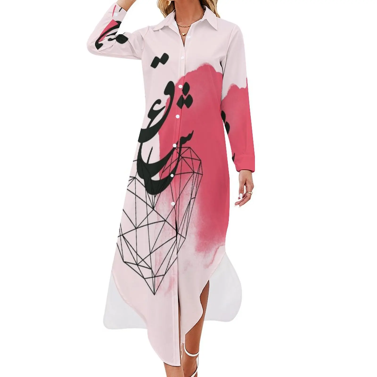 

Love  Long Sleeved Shirt Dress summer dress for women 2024 women's summer clothing 2024