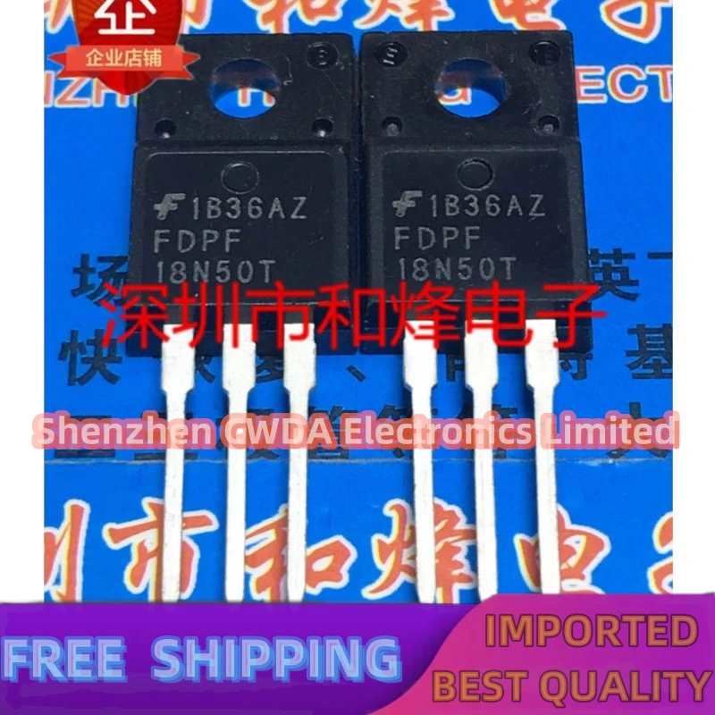 10PCS-20PCS  FDPF18N50T  TO-220F 500V 18A     Best Quality 