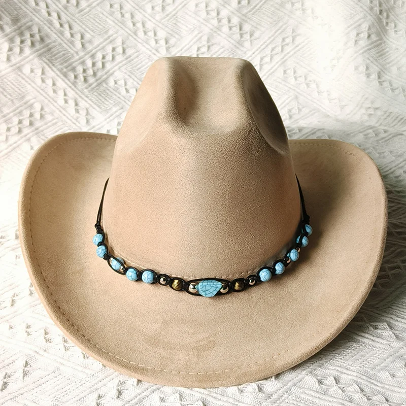 Suède Cowboyhoed Mannen Vrouwen Herfst Winter Nieuwe Riem Western Cowboy Hoed Effen Retro Hoed Groothandel Caps Sombrero Vaquero Mujer