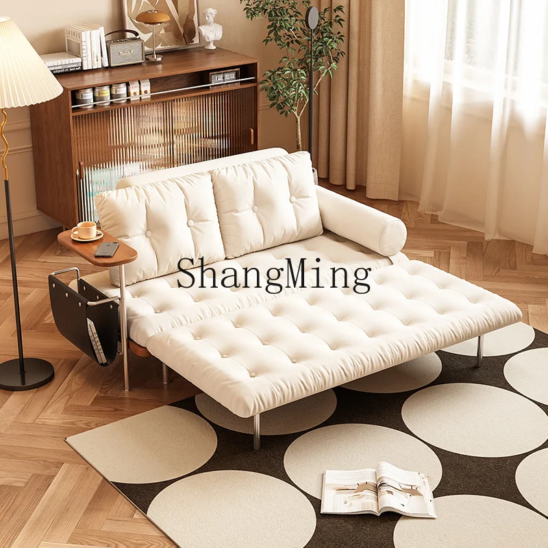 

CL cream wind solid wood folding sofa bed dual-purpose small apartment 1.5m double simple multi-function push-pull bed