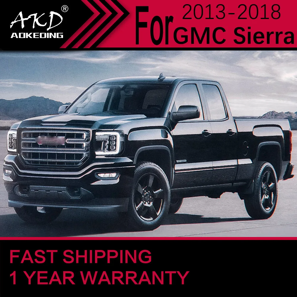 

Автомобильная фара AKD для GMC Sierra 2013-2018, фара для Sierra светодиодный, дневные ходовые огни, дальний свет, ближний свет