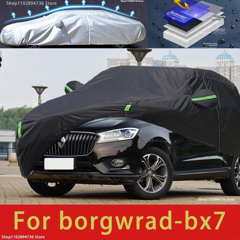 

For borgwrad bx7 fit Outdoor Protection Full Car Covers Snow Cover Sunshade Waterproof Dustproof Exterior black car cover