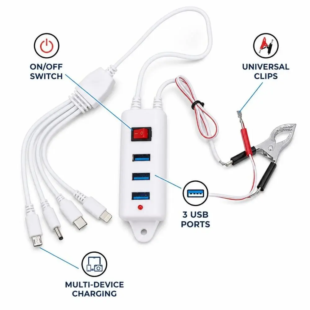 Portable 3 USB Ports Clip Switch Overcharge Protection Fast Charging USB Charger Universal Power Adapter Home Charging
