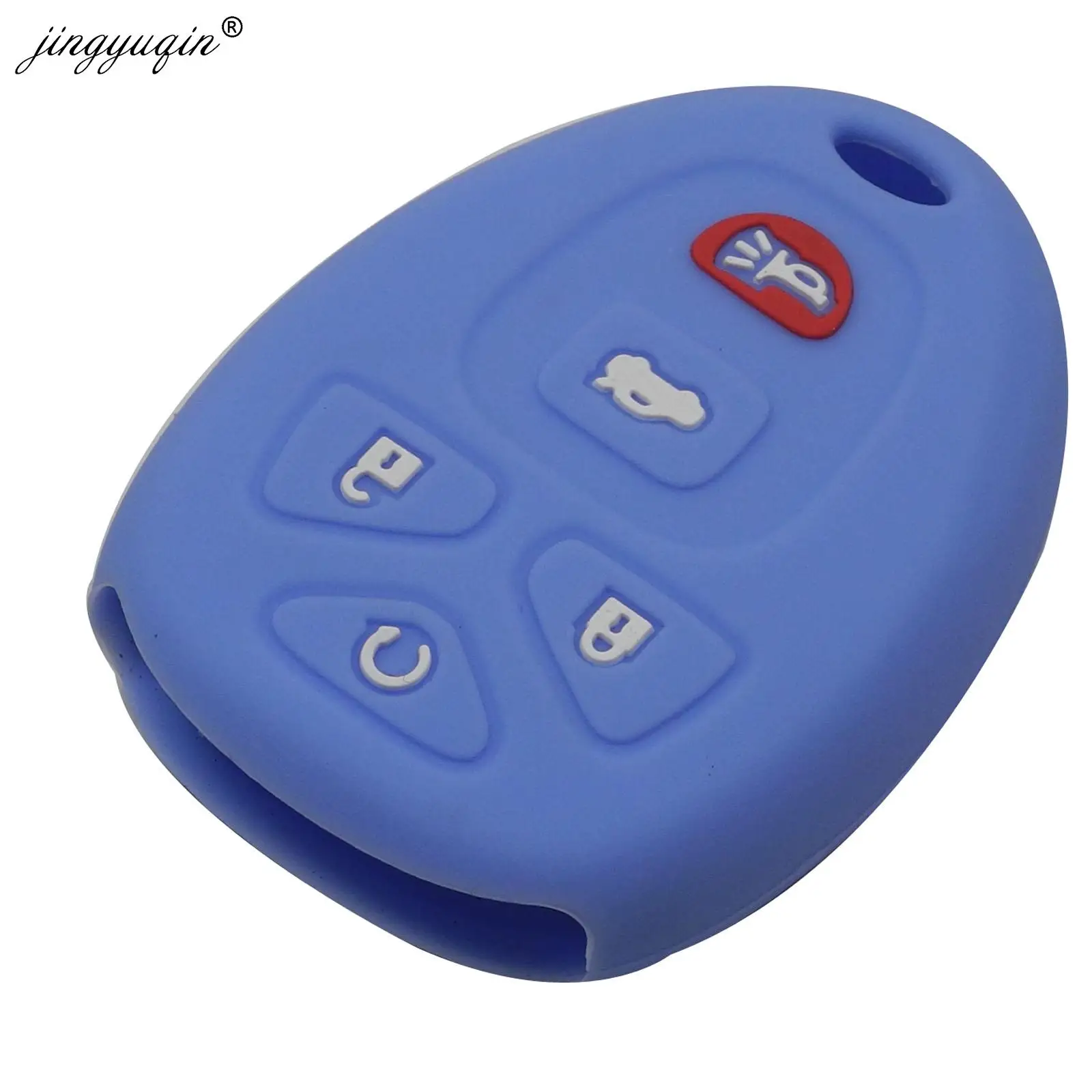 jingyuqin Silicone Key Case For G-M-C Buick Enclave LaCrosse Chevrolet Impala Suburban 1500 Pontiac Remote Smart Key Cover