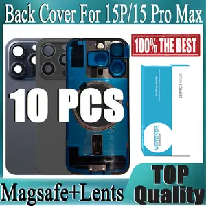 Bilashmart 10 Rear Battery Door Back Glass iPhone 15 ProPre Installed Plate and Camera Frame iPhone 15 Pro Max