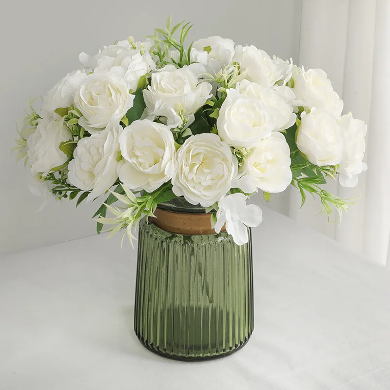 Artificial Flowers White Artificial Peonies Fake Peony Bulk Silk Flower  Centerpieces Table Cemetery Home Office Wedding Decor