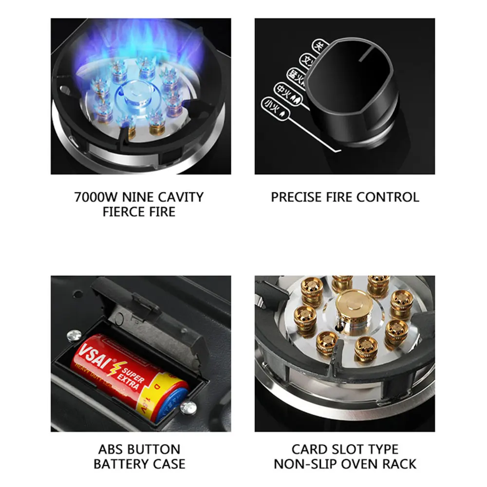 단일 스토브 가스 스토브 데스크탑 쿡탑 액화 가스 쿠커 호브 가정용 방풍 가스 스토브 치열한 화재 estufa de gas