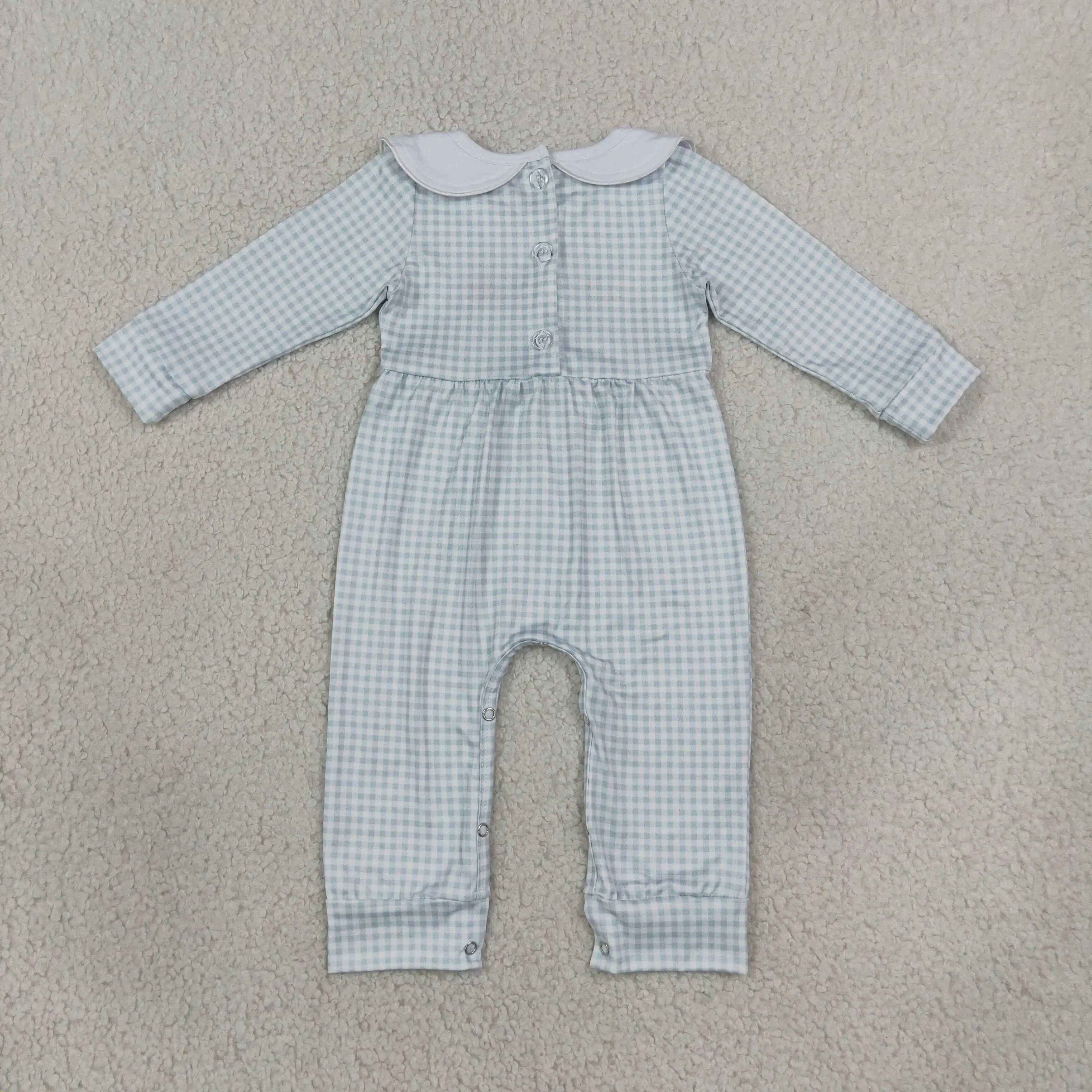 Wholesale Children Girls Embroidery Romper Baby Girl Pumpkins turkey Thanksgiving Kids Toddler Plaid Newborn Bodysuit