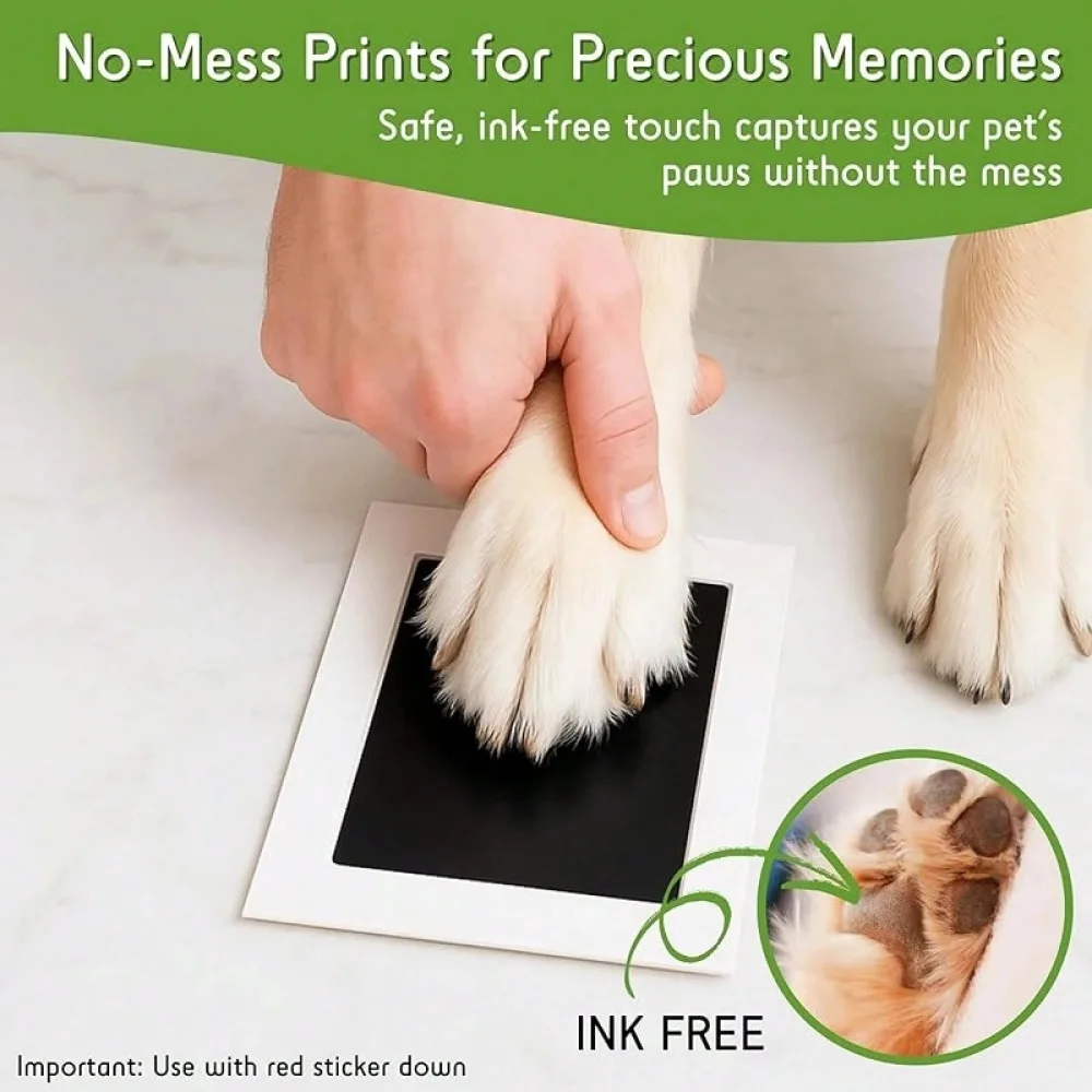 Pet Paw Print Commemorative Ink Pad，Dog or Cat Pet Owner Keepsake，DIY Inkless Handprints and Pet Pawprint Impression Making Kit