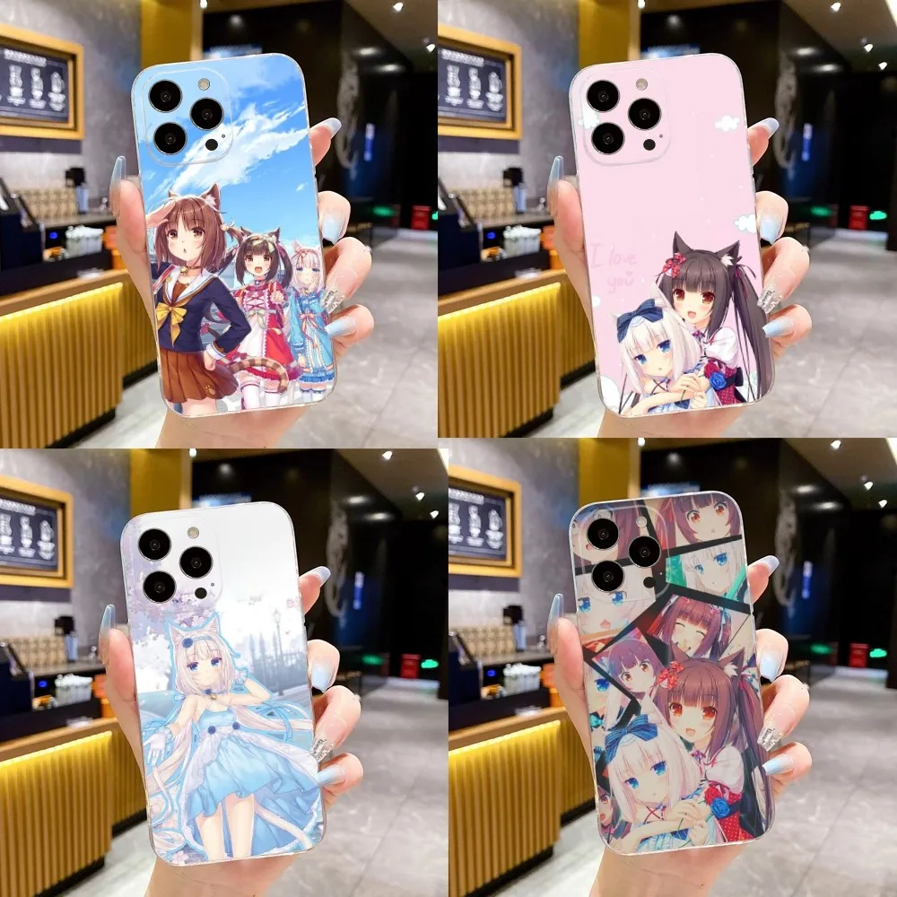 Vanilla Nekopara Anime  Phone Case For iPhone 15,14,13,12,11 Plus,Pro,Max,XR,XS,X,7,8 Plus,SE,Mini Transparent Soft Cover