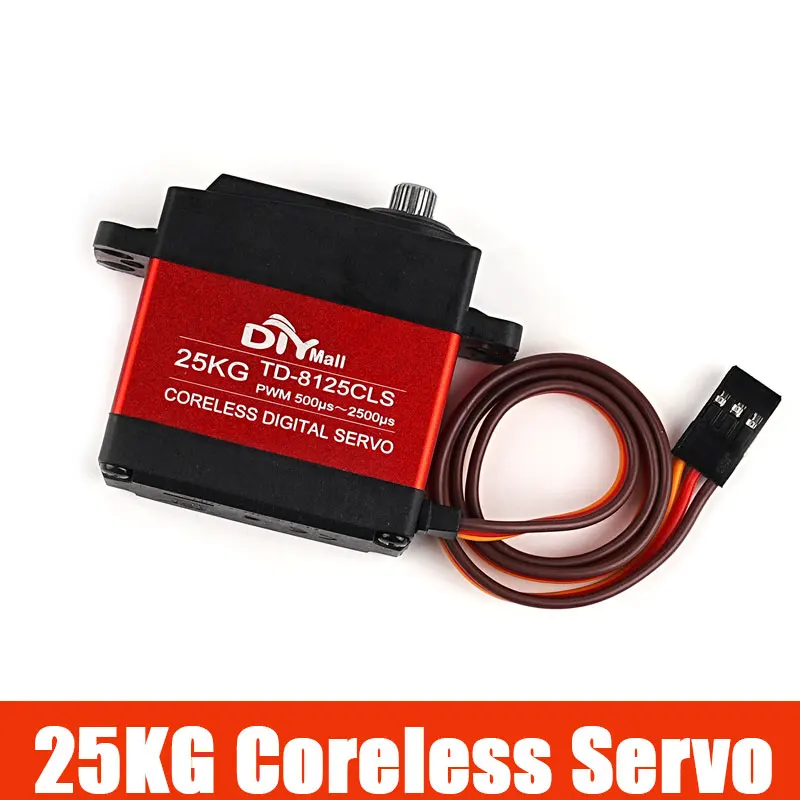

TD-8125CLS Digital Servo 25KG Large Torque Coreless Motor Metal Gear 25T Arm 180 270 360 Degree High Voltage for RC Car Crawler