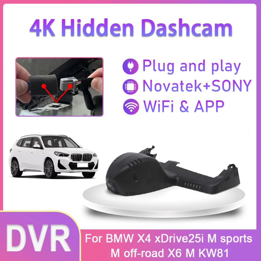 Easy Installation Car Dvr UHD 2160P Night Vision Wifi 4K Dash Cam Camera OEM For BMW X4 xDrive25i M sports M off-road X6 M KW81