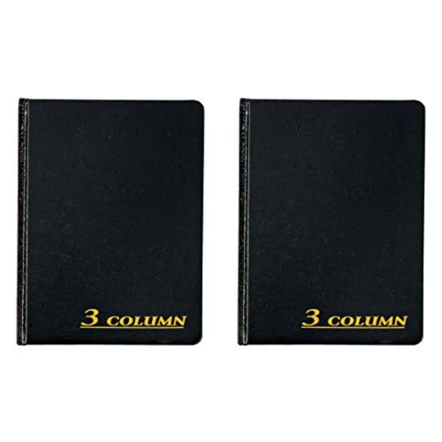 

Account Book 7 x 9.25 Inches Black 3Columns 80 Pages for Financial Tracking and Expense Management in Office or Home Use Ideal