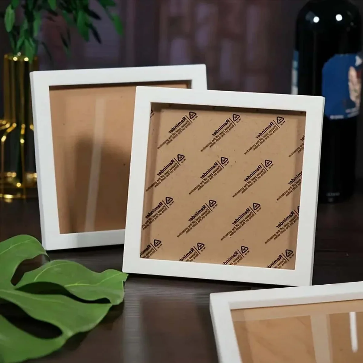 White Plastic Square Picture Frame, Self Mounting for Diamond Painting, Cross Stitch Photo Frame