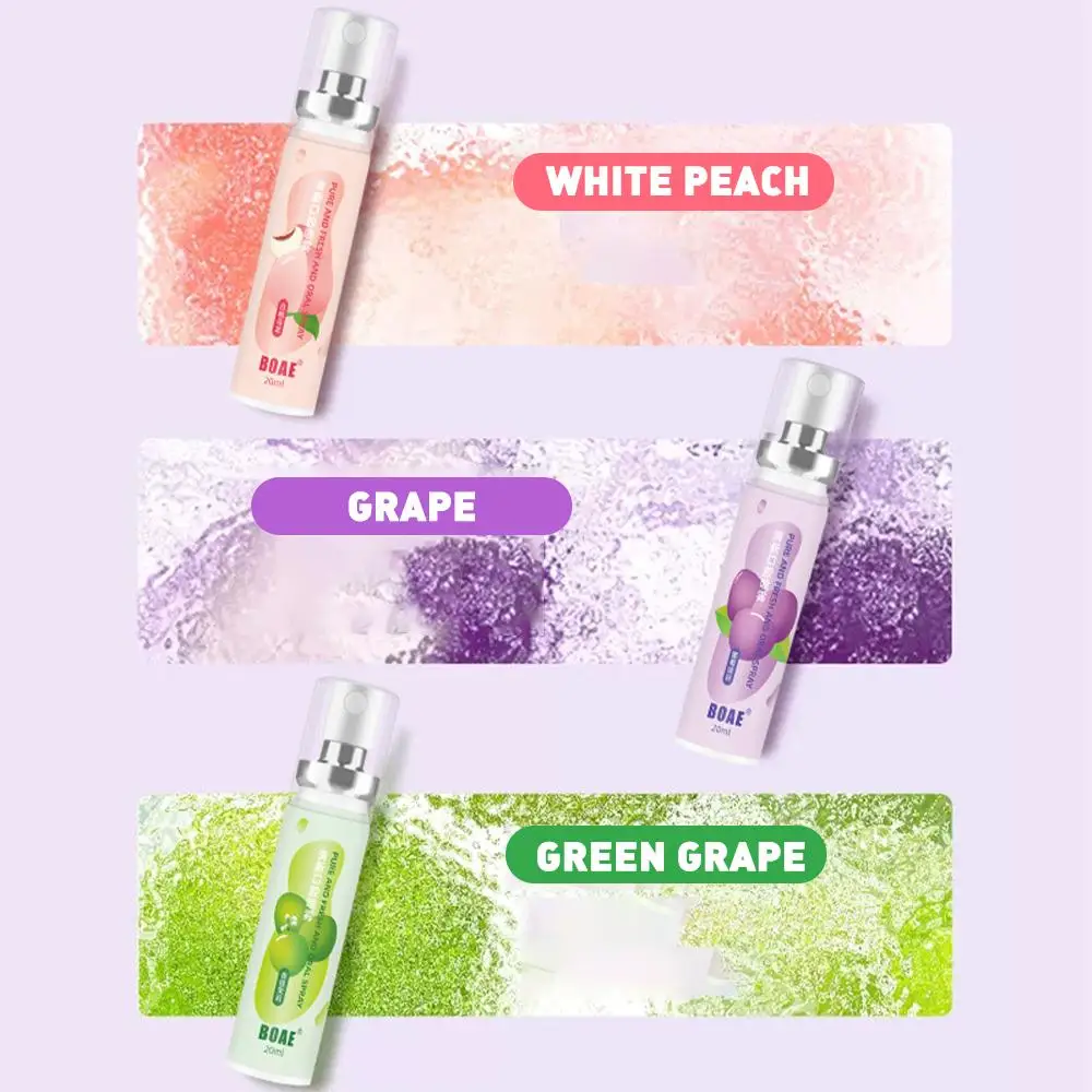 Fruit Flavor Fresh Oral Spray Grape Peach Breath Spray Mouth Freshener Remove Bad Breath Deodorant Peach Grapes Sweet Spray