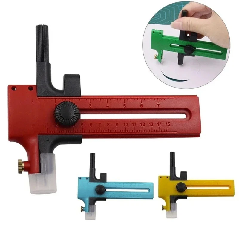 البوصلات البلاستيكية القاطع ورقة نحت نموذج رسم دائرة قطع مقص مكتب الثقافية التعليمية الصغيرة جولة السكك الحديدية سكين #2