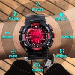 Outdoor sports men's watch multifunctional big screen LED electronic waterproof luminous electronic watch Reloj Hombre fashion