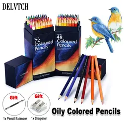 12/18/24/36/48/72 Colors Professional Oily Colored Pencils 3.0 Lead Wooden Handle Set Artist Painting Drawing Sketch Art Design