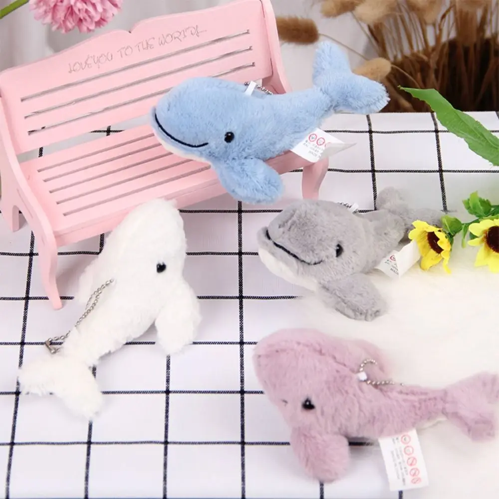 Lovely Cute Plush Stuffed Whale Keychain Kawaii Toys Cetacean Pendant Cartoon Soft Marine Organism Keyring Unisex