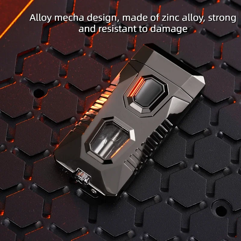 Newest Metal Open Flame Direct Double Flame Personalized Creative Blue Light Lighter Gradient Color Windproof Cigarette Lighter