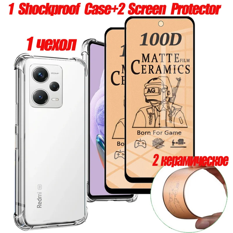 

Redmi Note 12 1+2 Screen Protector + Case for Redmi Note 12 pro plus 5G silicone cover xiaomi redmi note 12 pro plus 5g shockproof case Redminote 12 proplus 5g ceramic pelicula redmi note 12 pro 5g