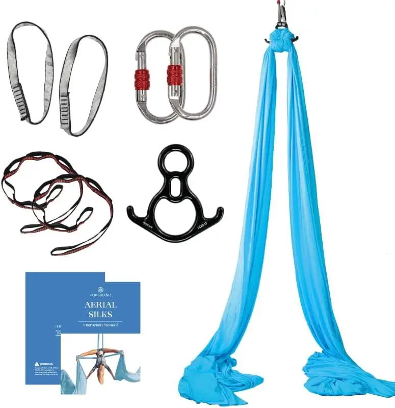 Starter Kit - Durable 9 Yards of Aerial Yoga Hammock with Hardware & Guide - Aerial Swing for Acrobatic Flying Yoga