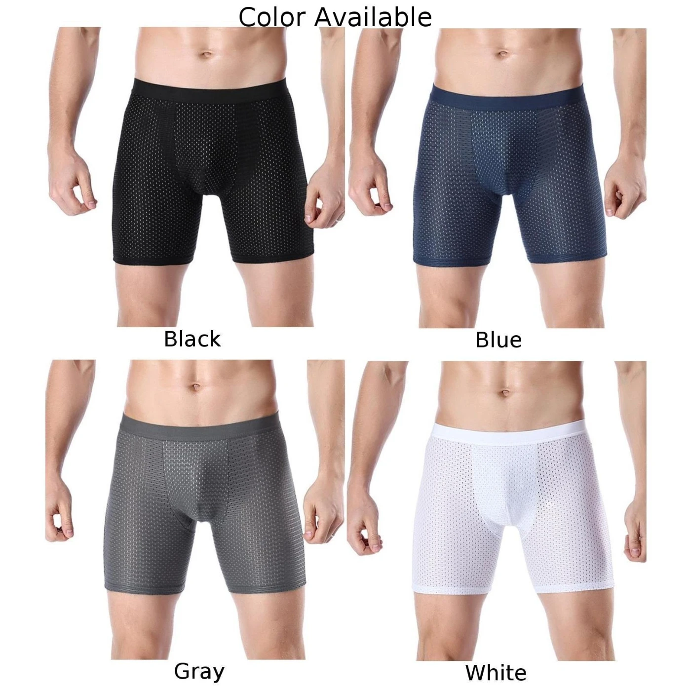 InjMesh-Sous-vêtements de refroidissement Ice pour hommes, caleçons respirants et confortables, caleçons boxers, 4 couleurs, TANL 3XL