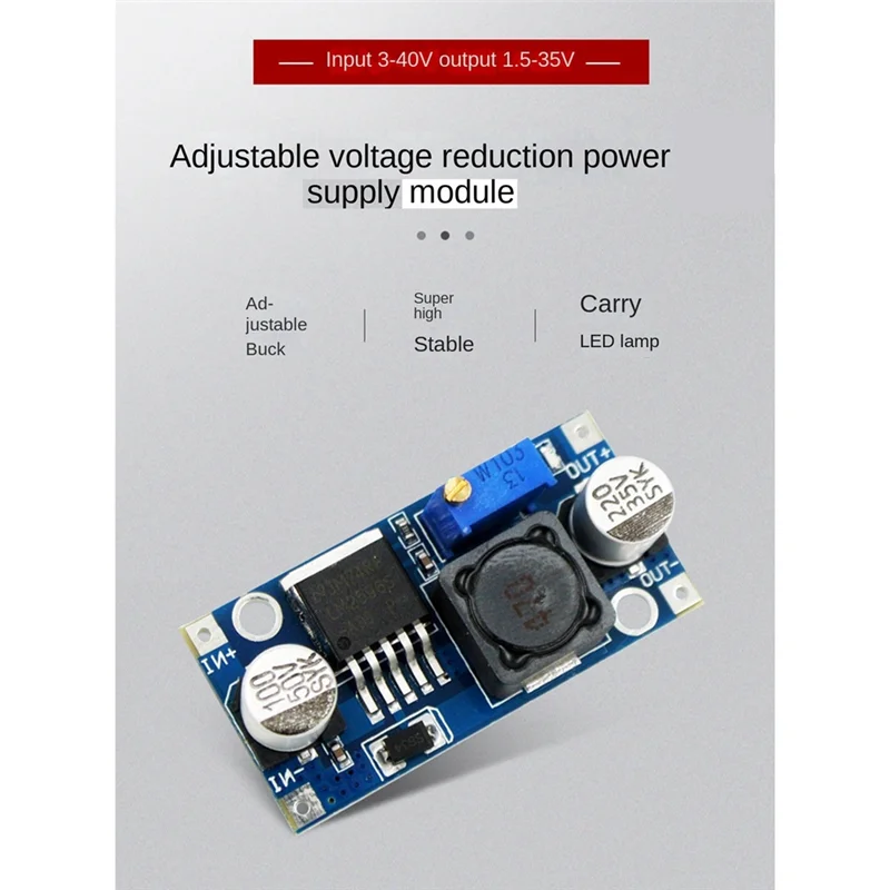 2 pezzi LM2596S-ADJ 3-40V DC-DC LM2596S Regolatore di tensione Powers Modulo Scheda 3A Convertitore Buck Blu-Nero