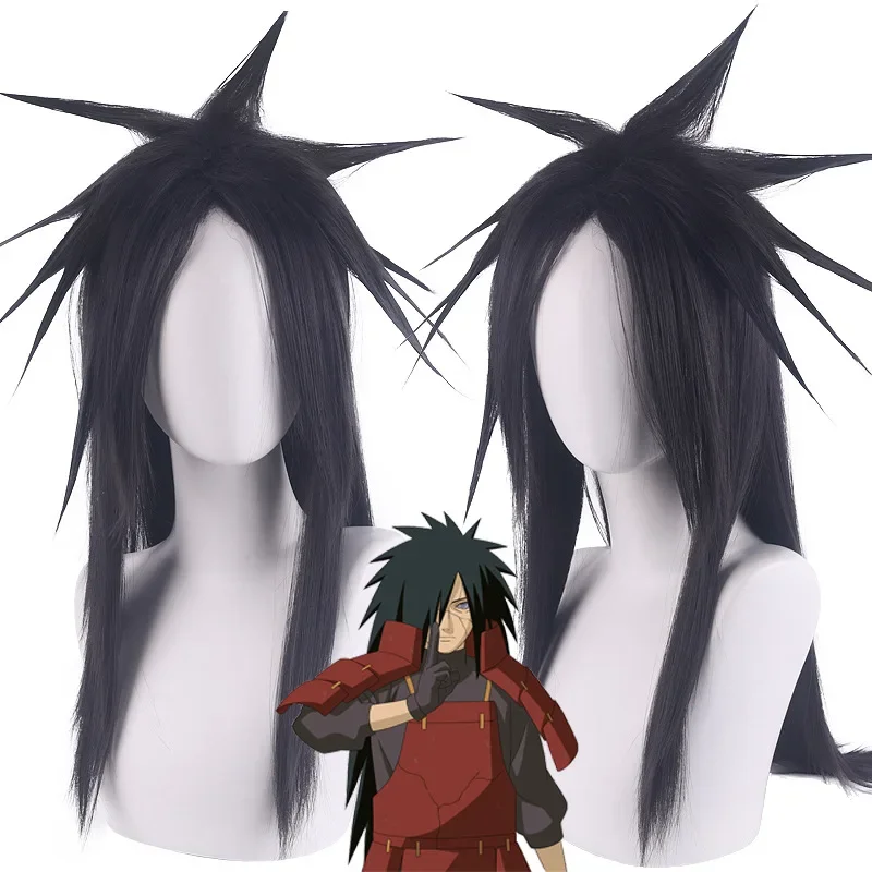 Premium Synthetic Black Spiked Wig Reverse-Up Style Anime Cosplay Adults Men Inspired Costume Party Hair