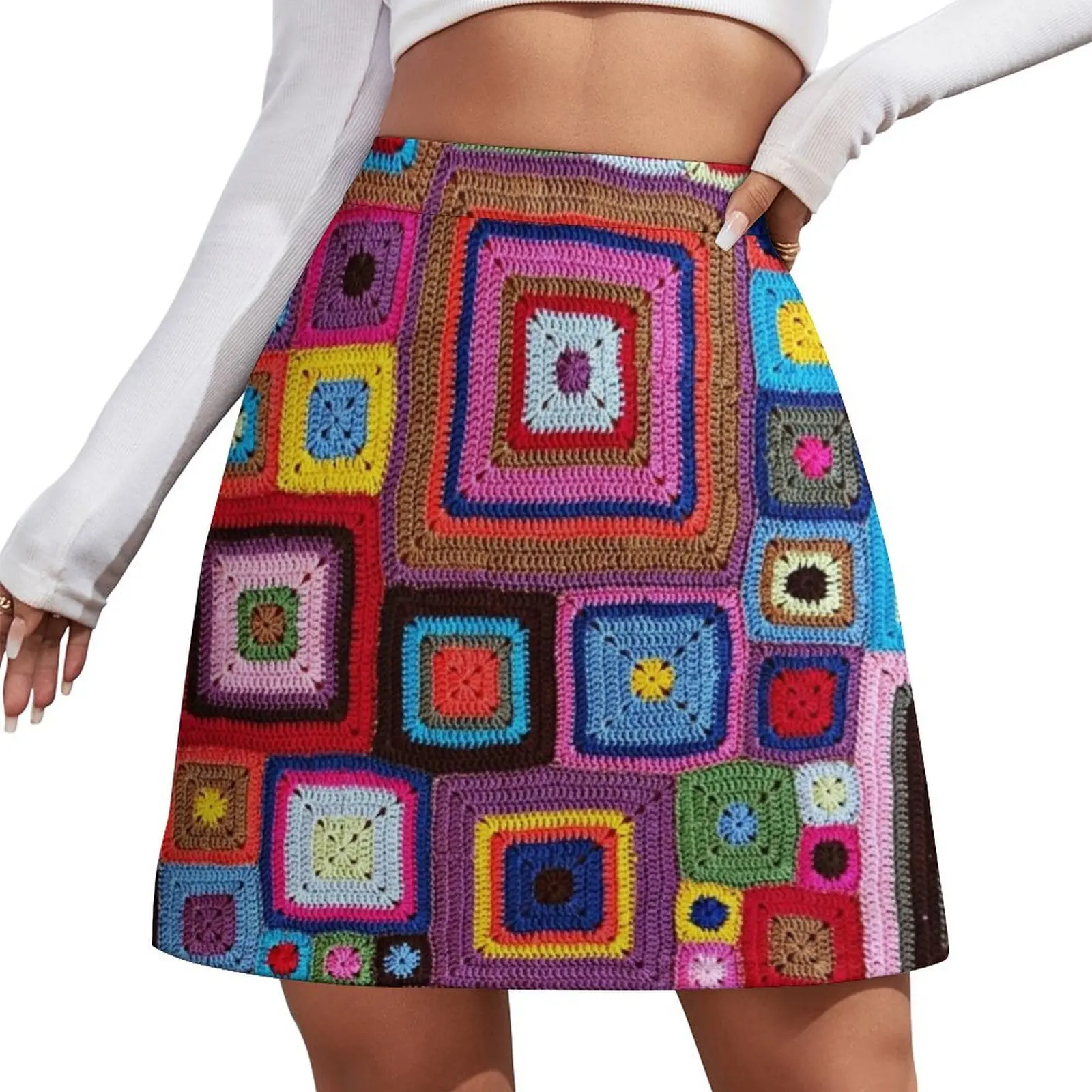 

cozy crochet Mini Skirt short skirt for women mini skirts 90s vintage clothes new in dresses