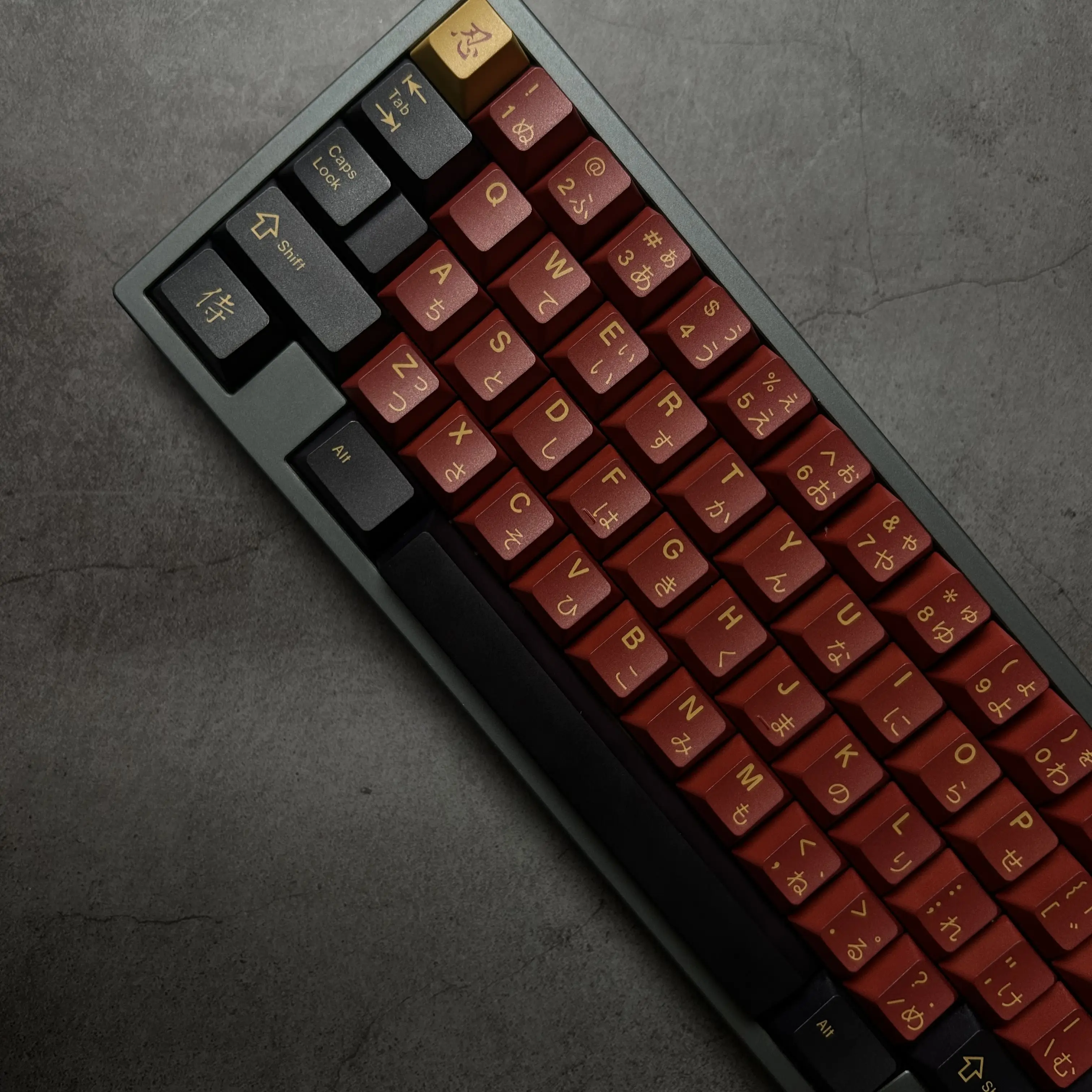 GMK Red Samurai Theme Keycaps Set Replica PBT Cherry Profile Sublimation 7U Custom Original Handmade Compatible with ALICE 40