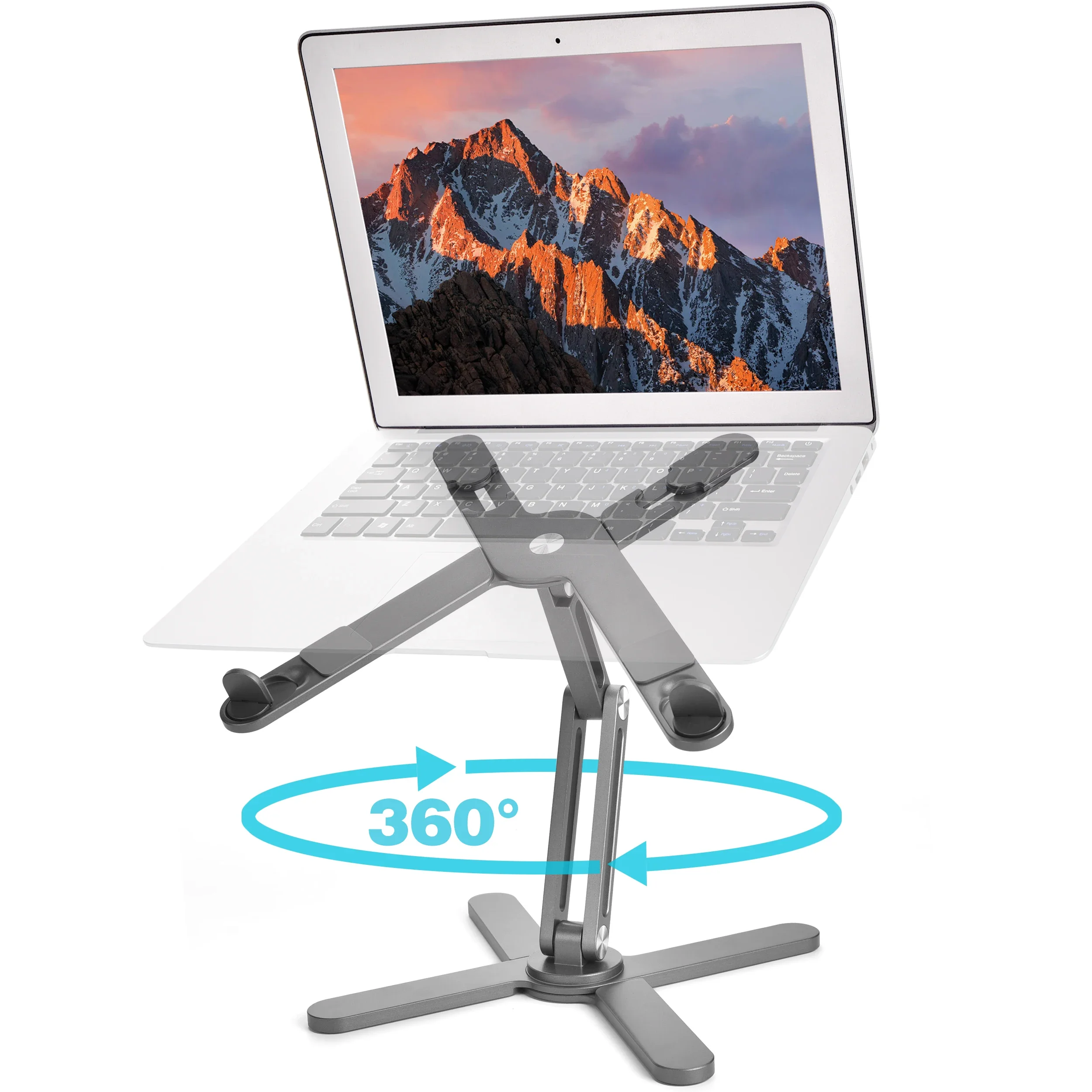 Book holder Foldable Laptop Stand 360° Rotation Notebook Table Adjustable  Alloy Holder Portable X Type Bracket for 10-17 inch