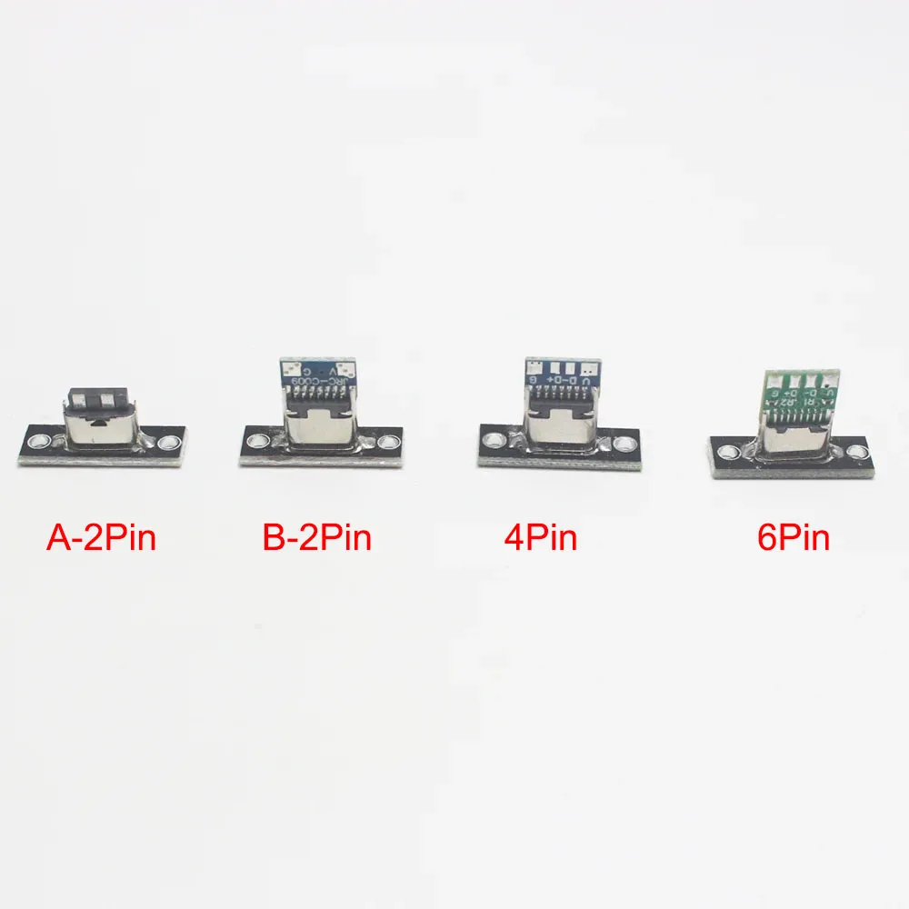 1-10pcs USB 3.1 Type C Socket With Screw fixing plate Type-C USB Jack 3.1 Type-C 2Pin 4Pin 5Pin 6Pin Female Connector Jack