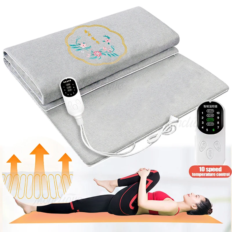 

Electric Heating Pad Moxibustion Hot Compress Blanket 10Level 4 Mode Timer Winter Warm Full-body Moxa Therapeutic Relax Yoga Mat