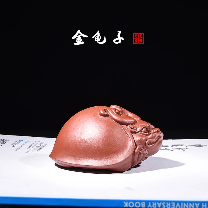 

Yixing Purplue Sand Tea Pet Handmade Lucky Dragon Turtle Dahongpao Tea Supportable Raw Ore Tea Set Tea Table Play Decoration Bou