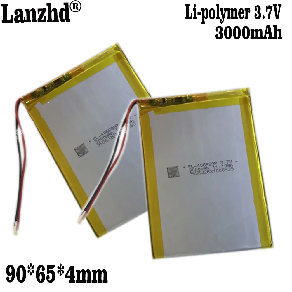 1-12 pcs NEW 406590 3.7V 3000mah Lithium polymer Rechargeable Battery with Protection Board For DVD Tablet PC GPS Power Bank