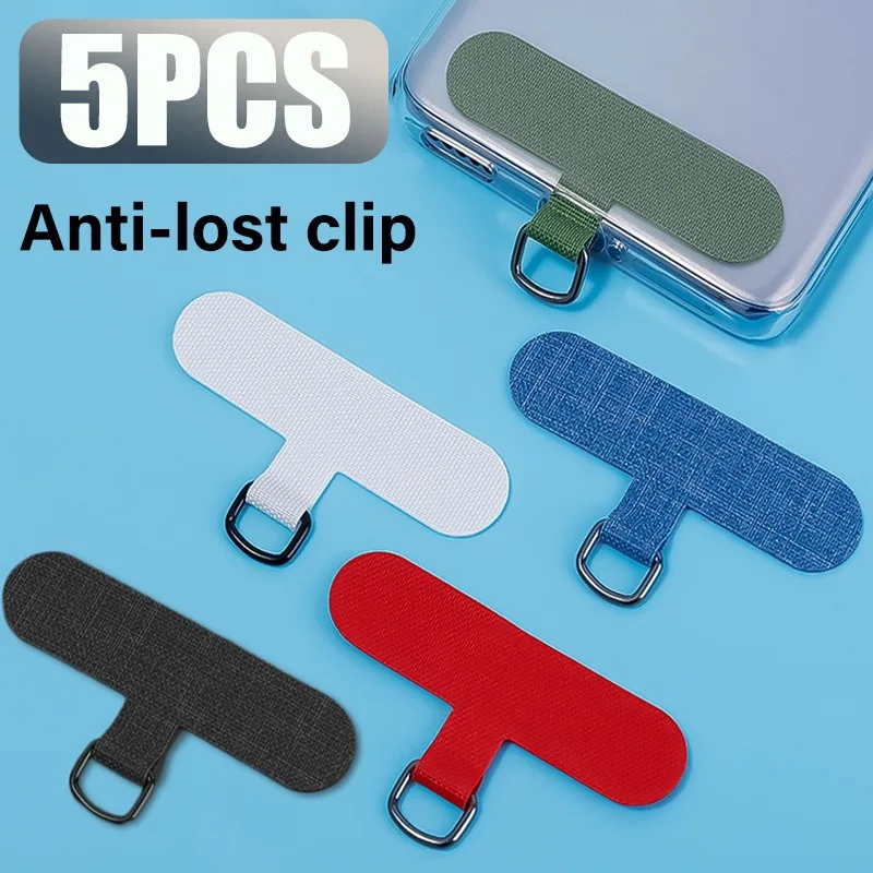 1-5PCS Patch Clip Lanyard Straps Universal Anti-lost Hanging Cord Straps Patch Tether Pads Metal Ring for IPhone Samsung Xiaomi