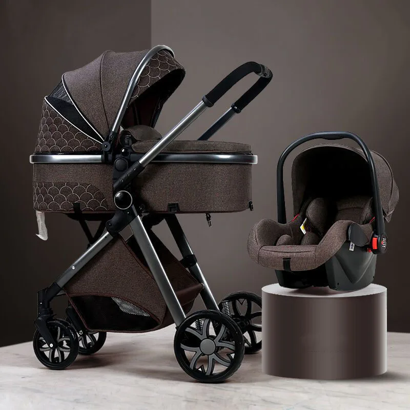 Poussette de Voyage Pliable et Légère pour Bébé, Siège Multifonctionnel à Comcussion Bidirectionnelle, 3 en 1