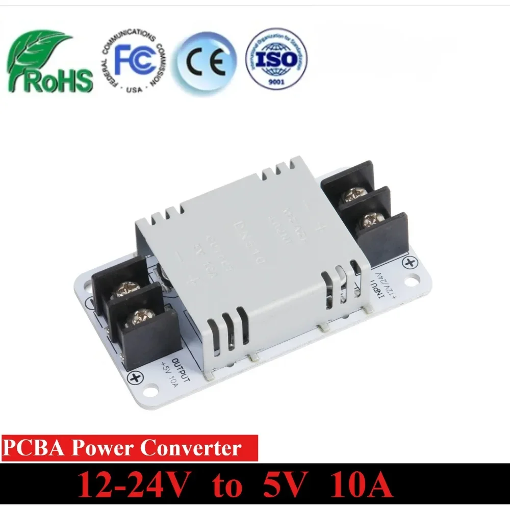 

DC12-24V to 5V 10A Power Converter Stabilizer Mini PCBA Module Buck Regulator Step Down 50W Supply Reducer For Car Accumulator