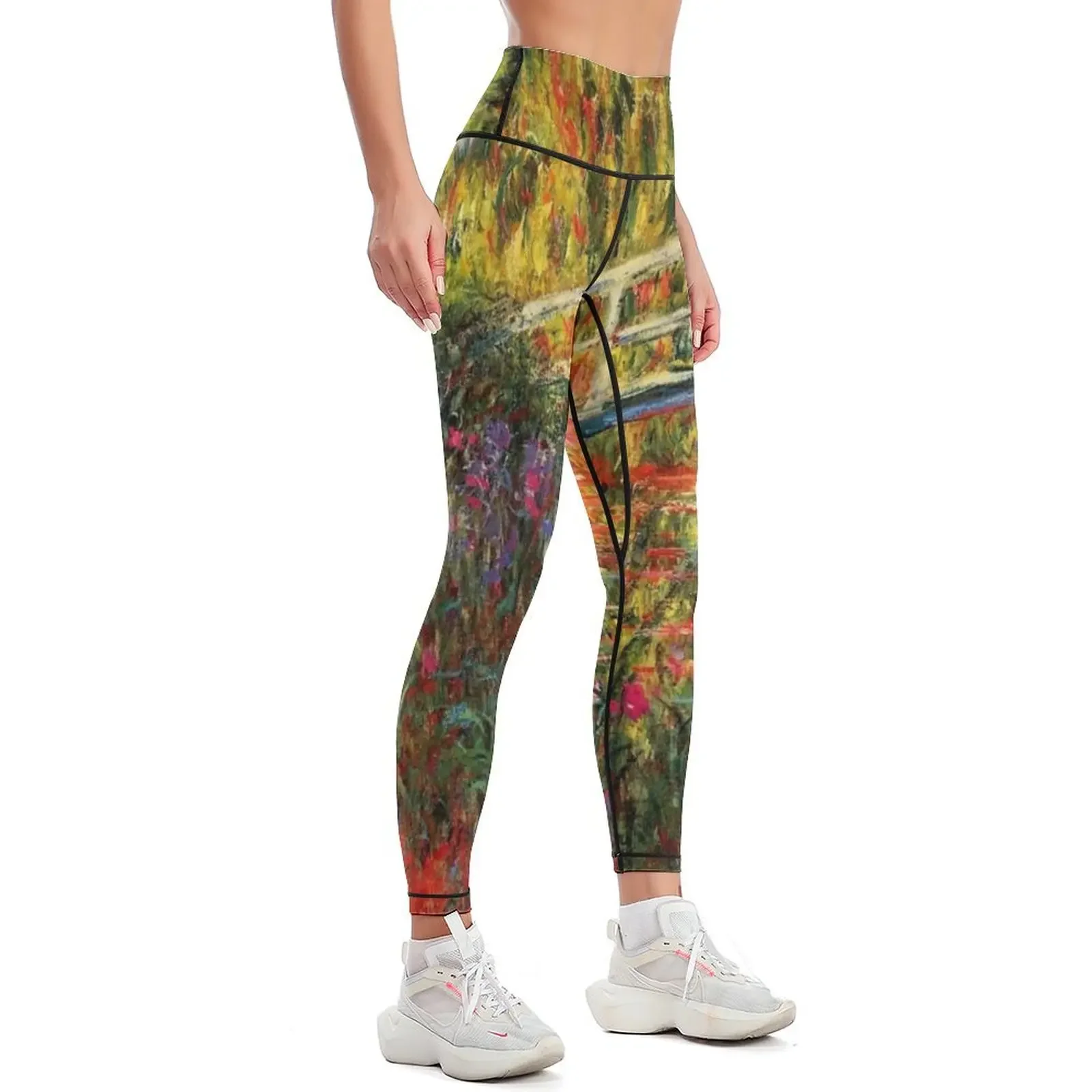 Monet - Water Lily Pond, famous painting by Claude Monet Leggings workout shorts active wear Legging sexy woman Womens Leggings