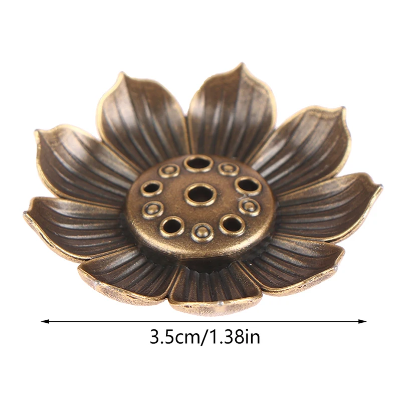 1PC High Quality Alloy Incense Burner Stick Holder Plate Buddhism Lotus Censer Bronze Nasturtium Incense Burner